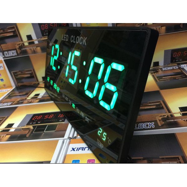 Jam Dinding Digital LED Meja LED Clock 4622 Hijau