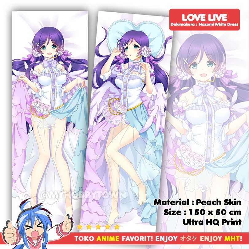 Sarung Bantal Anime Dakimakura Love Live : Nozomi Tojo White Dress