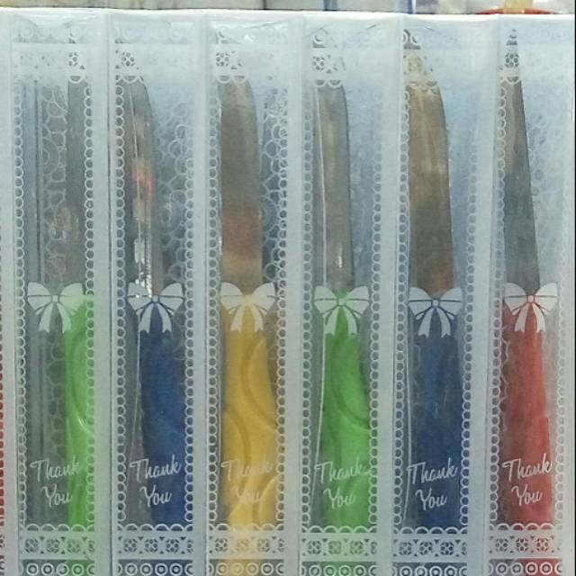 Souvenir pernikahan pisau dapur kecil kemas mika