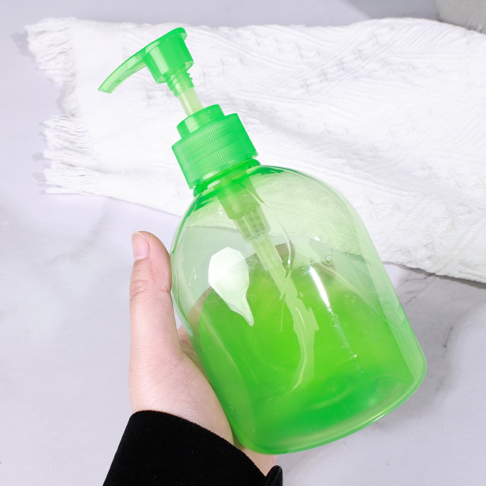 Botol Pompa Kosong Isi Ulang 500ml Bahan Plastik Warna Acak Untuk Lotion Sabun Mandi Tubuhshampoo