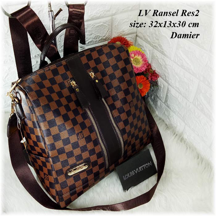 GRATIS ONGKIR TAS RANSEL WANITA IMPORT BRANDED LV LOUIS VUITTON RES 2 BACKPACK AA078
