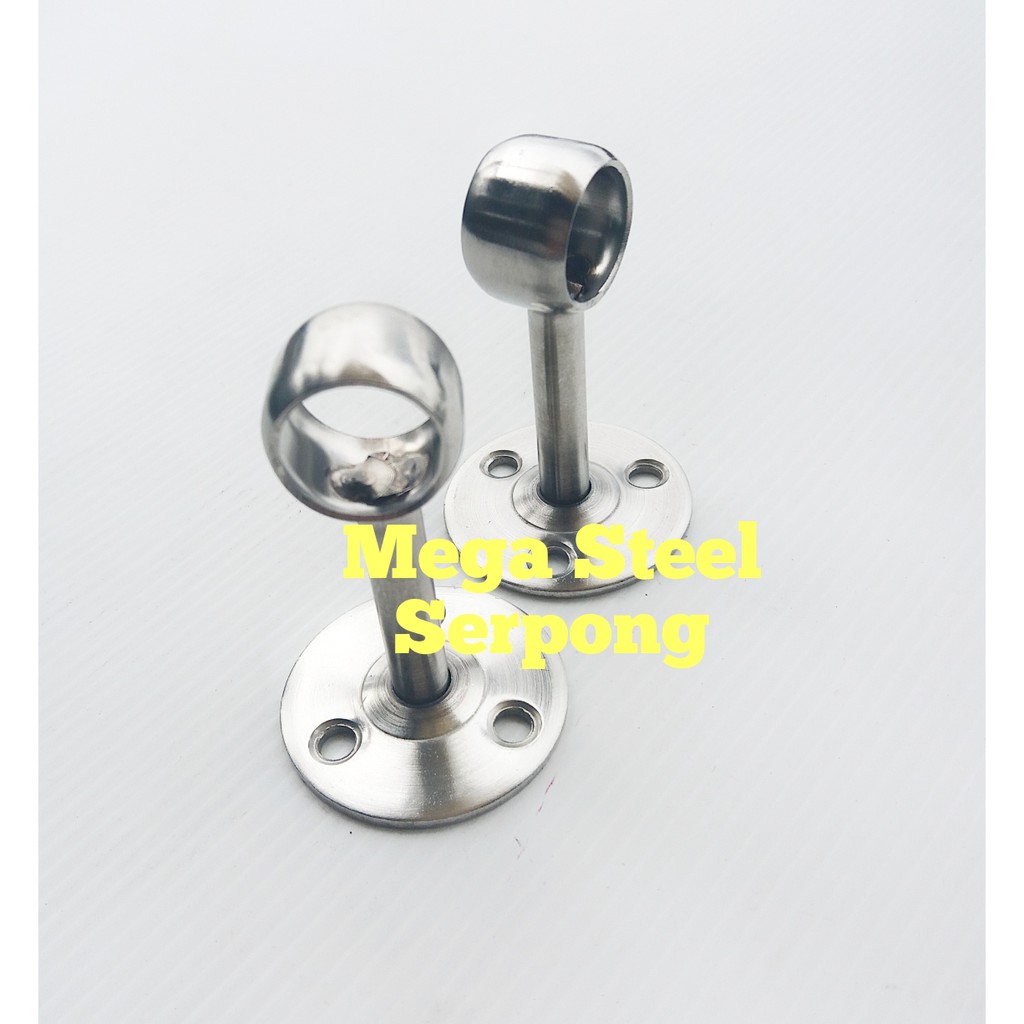 Bracket braket Pipa Kaki Tembus Stainless 5/8 Inch 15 mm