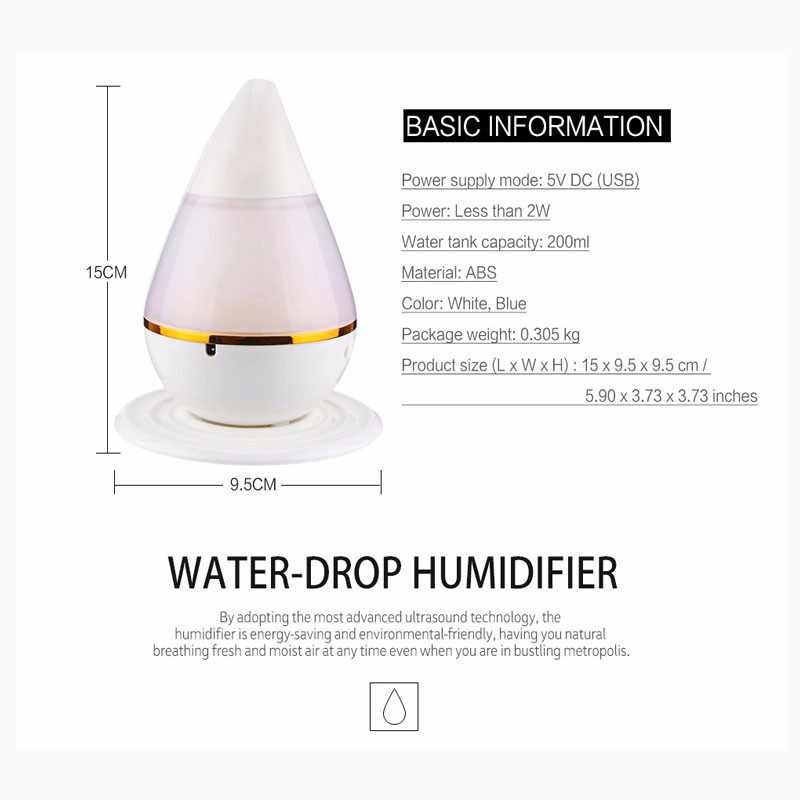 GS8pro Alat Pelembab Ruangan Diffuser Humidifier Gradient Purifier Aromaterapi Colorfull Light 7 Colours Warna Warni