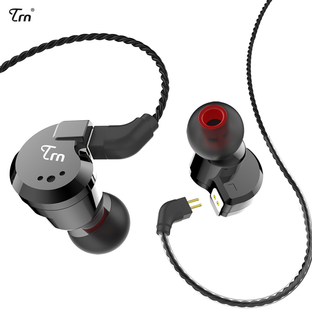 TRN V80 IEM Earphone 2BA 2DD Hybrid HIFI Sport with MIC