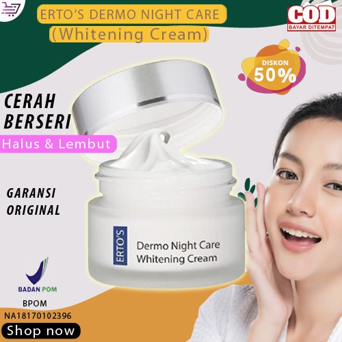 Cream krim malam night cream crim pemutih wajah pria permanen Ertos Dermo Night Cream Original BPOM