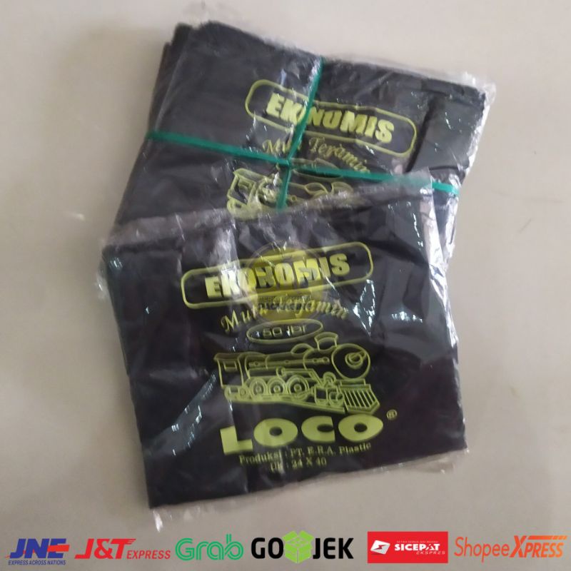 Kantong Plastik Kresek Loco Ekonomis 24x40 hitam / Loco Ekonomis 24x40 Kresek Loco 24x40