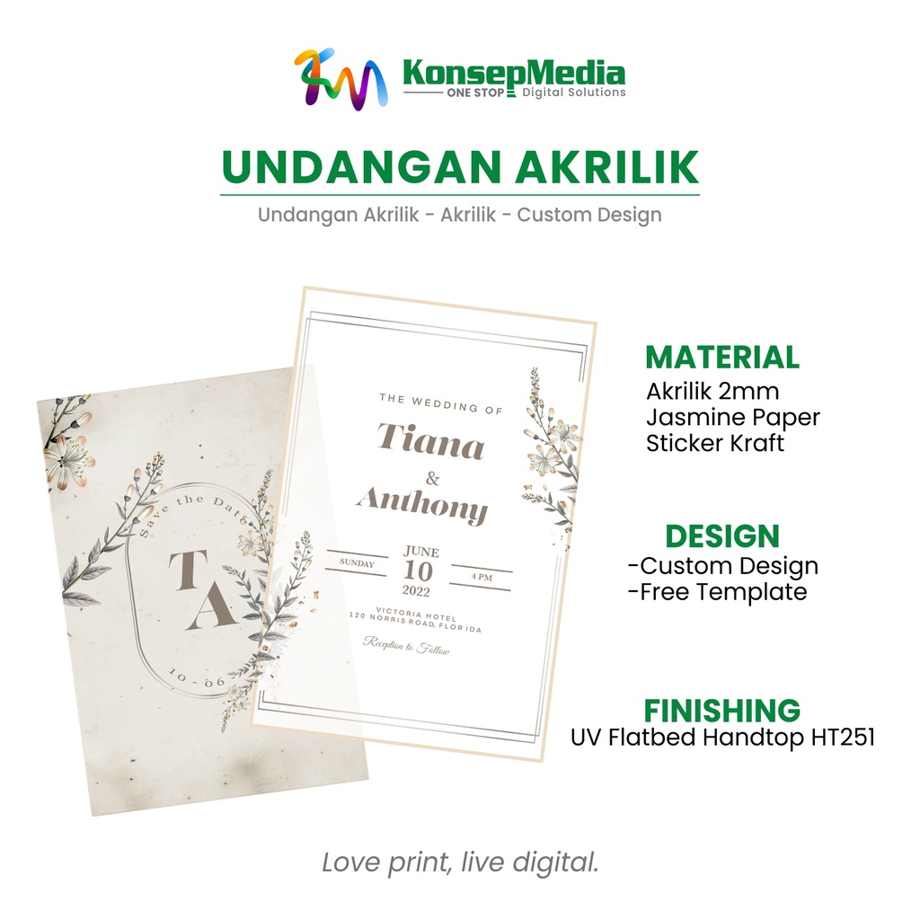 

Undangan Wedding Bahan Aryclic