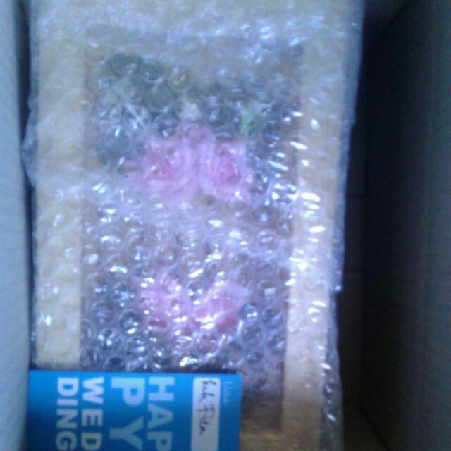 Kotak Cincin Kayu Besar + Bunga Untuk Seserahan/ Lamaran Kce