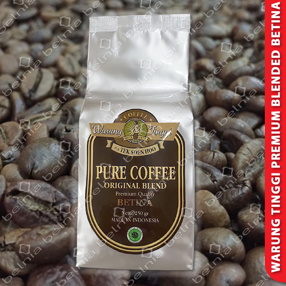 

Biji Bubuk Kopi Betina Wanita Koffie Warung Tinggi Premium Coffee Arabica Robusta Blended Coffee 250