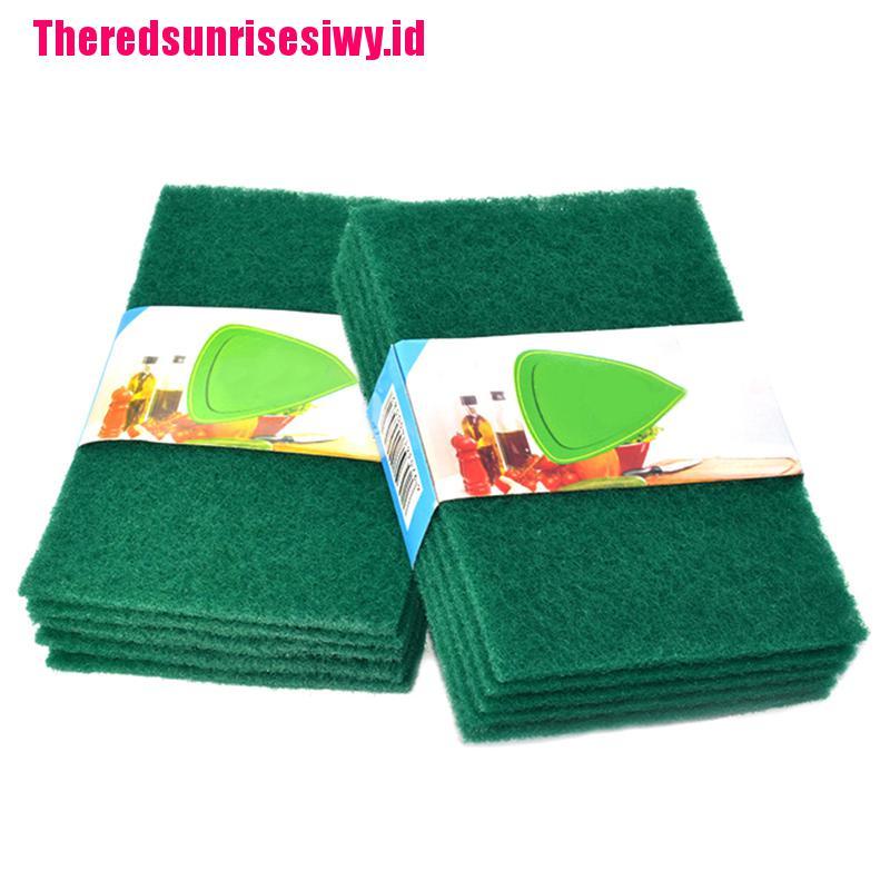 5 Pcs / set Handuk Gosok Pembersih Piring Warna Hijau Untuk Dapur