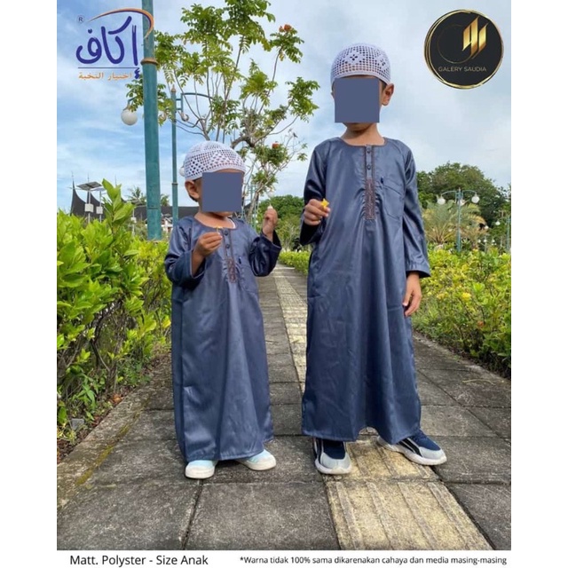 jubah gamis anak IKAF laki2 polyster import saudi lengan panjang