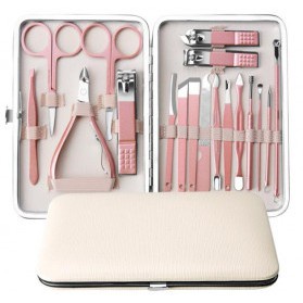 MPro Full Set 18 15 12 16 PCS Gunting Kuku Nail Art Perlengkapan Manicure Pedicure Stainless Steel B AMT