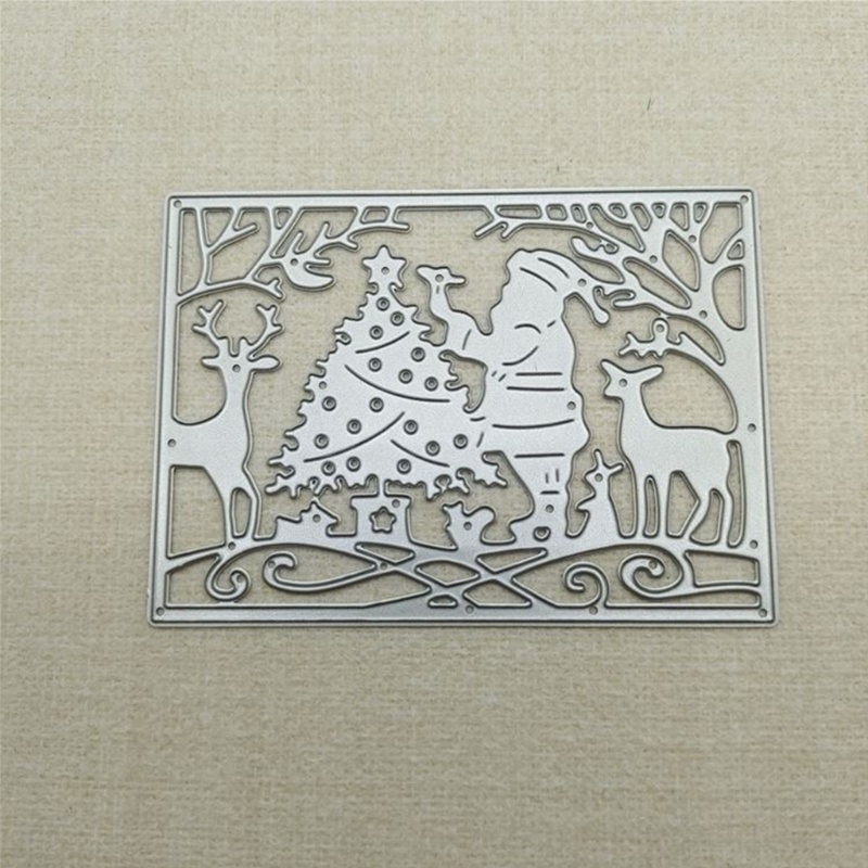 Cetakan Stensil Cutting Dies Motif Elemen Natal Bahan Metal Untuk Scrapbook / Craft DIY