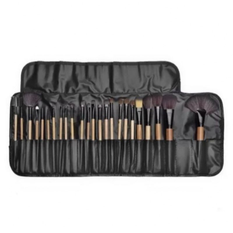 Brush Make Up Lengkap isi 24 Pcs Include Leather Pouch | Kuas Makeup Murah