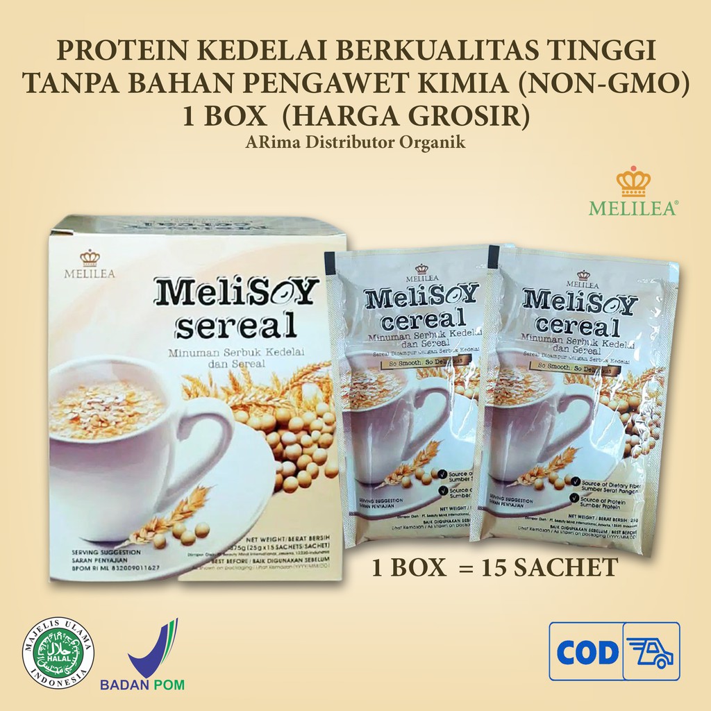 

[Box] Minuman Susu Kedelai Melisoy Soyhealth Cereal 15 sachet Halal MUI Diet Detox Aman BPOM