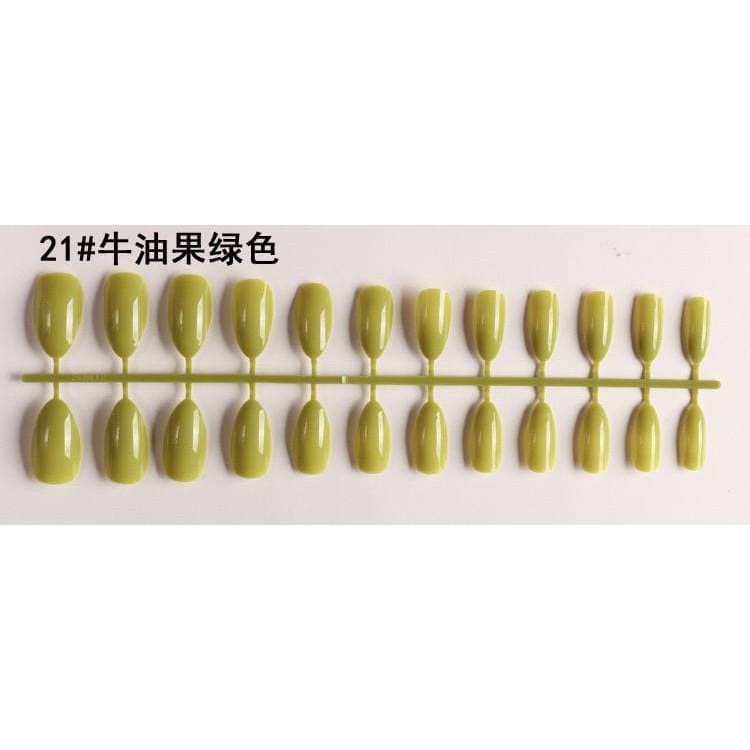 ASK Kuku Palsu False Nail Art Nude Almond Drop Shape Press On Fake Fingernail Stilleto 24pc kUKU-02