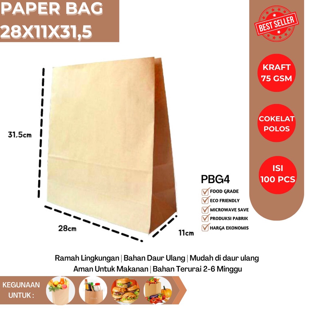 Goodie Bag Paper Bag Shopping Bag (PBG4-28X11X31.5 Cm)