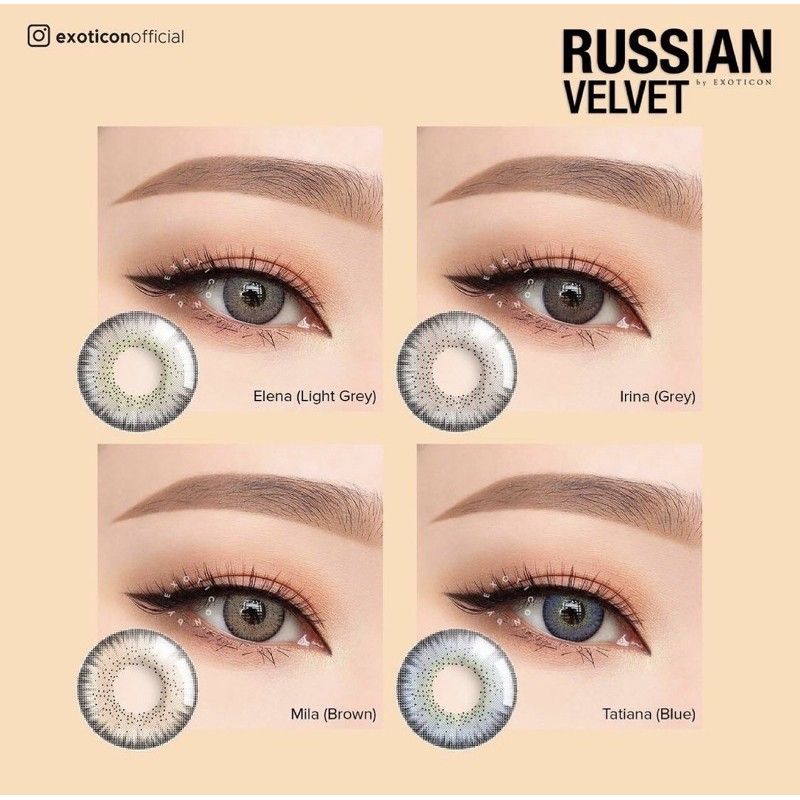 ❤Miss Vinka❤ Softlens X2 Russian Velvet by Exoticon 14.5 mm Normal/Softlens Normal/Kontak Lensa/Lensa Mata