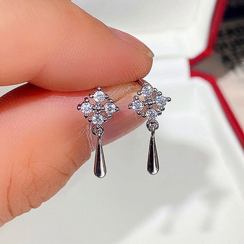 Anting Drop Warna Silver / Gold Untuk Aksesoris Wanita