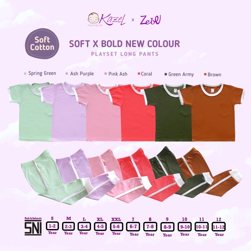 Kazel Zebe Soft Bold Playset Longpants Edition BIG SIZE 7-12 Tahun