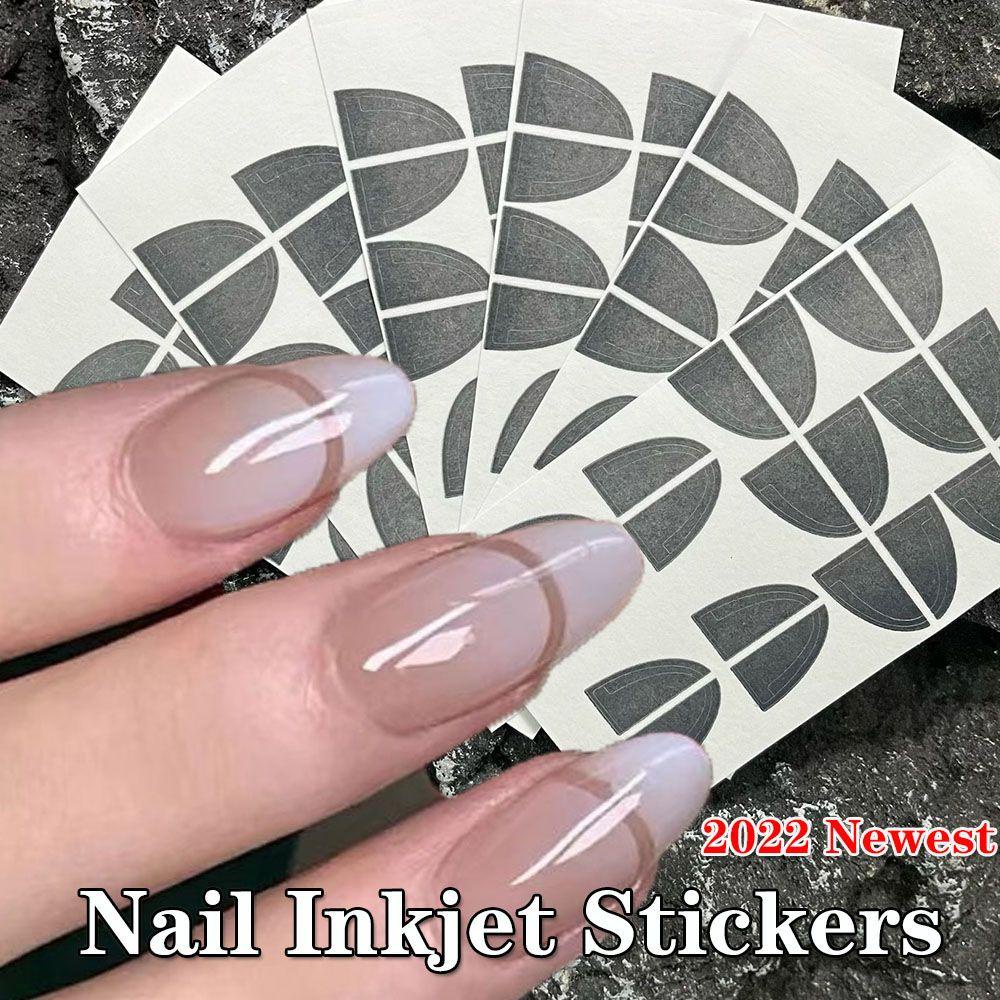 Preva Inkjet Template Stiker Kuku Nail Art Dekorasi Garis Tidak Teratur Airbrush Love