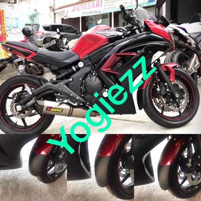 Sambungan spakbor depan er6 dan er6f mudflap extension tambahan spakbor extension kawasaki er6