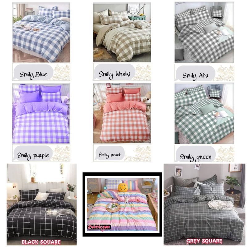 SPREI MOTIF KOTAK / SPREI MOTIF AESTHETIC / SPREI MOTIF KOTAK KOTAK KOREA SERIES