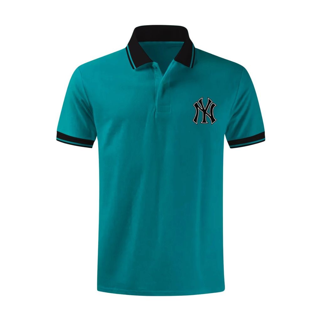 Noveli wear - Kaos kerah pria polo logo New york | poloshirt pria | kaos polo kerah kombinasi