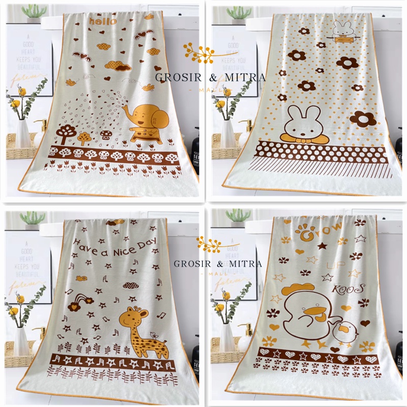 Handuk Bayi Unisex Handuk Anak Handuk Microfiber Lembut Daya Serap Tinggi 50X100cm  Dan 60x120cm Perlengkapan Kamar Mandi Handuk Mandi Anak Baby Lembut Handuk Murah Washlap Bayi Baby Putih