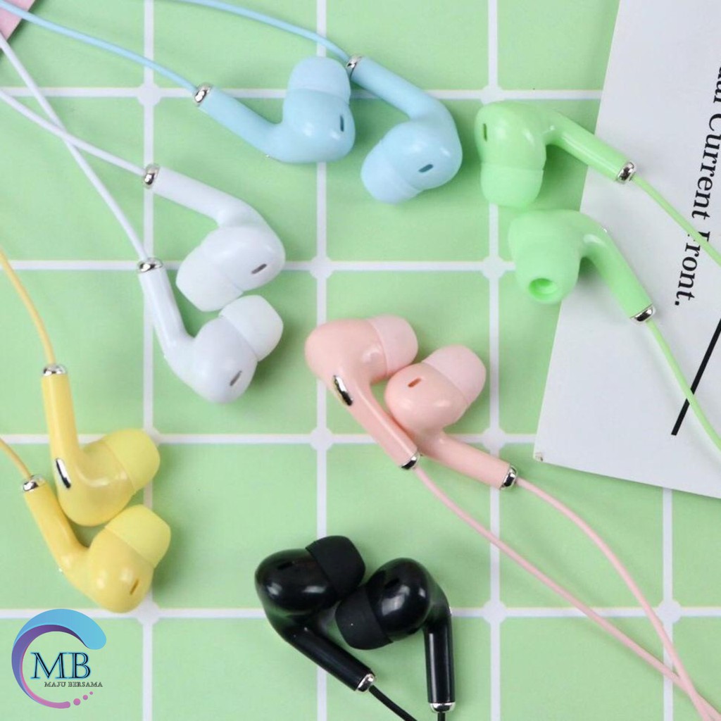 BM024 HEADSET HANDSFREE Hf earphone U28 MACARON MATE COLOR HIFI EXTRA BASS MB485