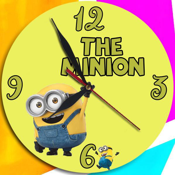 Bagus Jam Dinding Kayu Unik Artistik / Jam Dinding Custom / Jam Minion Limited