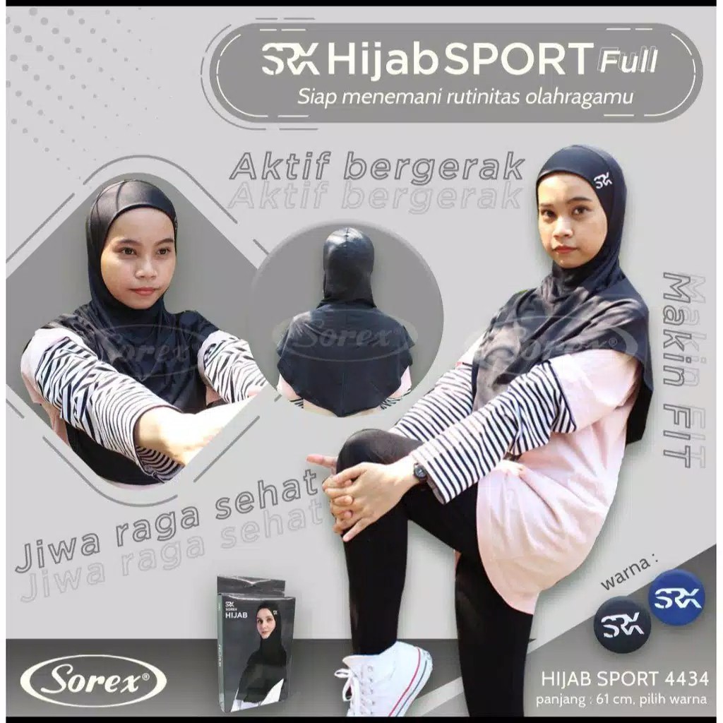 K907 - HIJAB OLAH RAGA WANITA MUSLIMAH SOREX NYAMAN DIPAKAI ALL SIZE