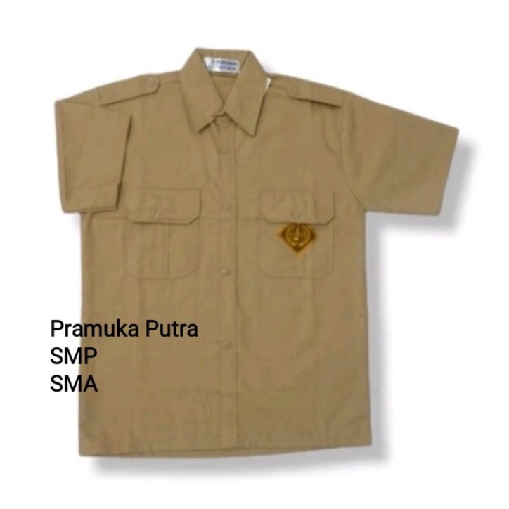 Seragam Pramuka SMP SMA Lengan Pendek Baju Pramuka Putra Size Standard Sampai Super Jumbo