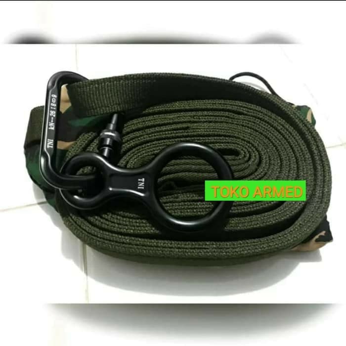 Termurah Tali Webbing Carabiner Delta Screw Figure 8 asli Jatah TNI