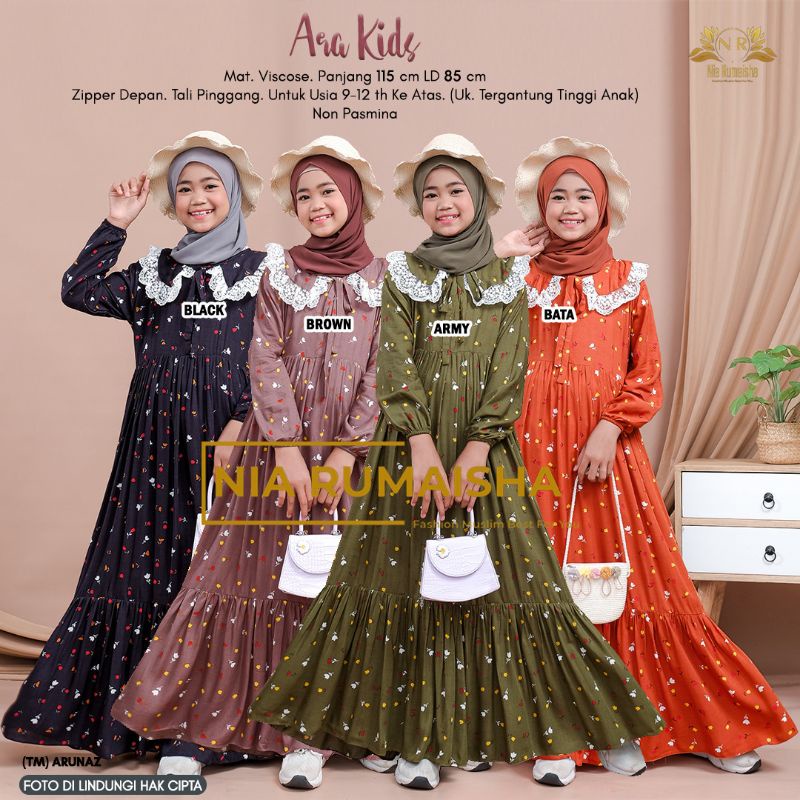 Ara Kids & Ara Set Kids || Elana Kids || Gamis anak By Nia Rumaisha