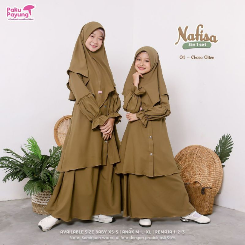 Nafisa Set Rok PPC/GAMIS ANAK BRANDED/SET ROK ANAK REMAJA/GAMIS COUPLE/GAMIS MURAH BANDUNG/COD GAMIS