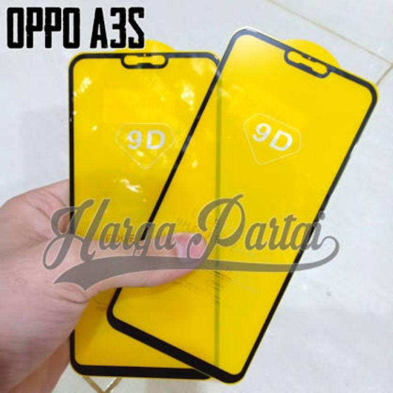 tempered glass kaca ful layar 10D HP Oppo A3S/C1/A1k/F1S/F3/F5/F7 tampred glass kaca full layar
