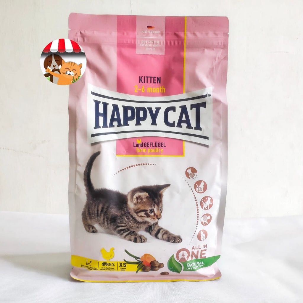 Happy Cat Young Kitten Farm Poultry 1.3kg - Makanan Anak Kucing