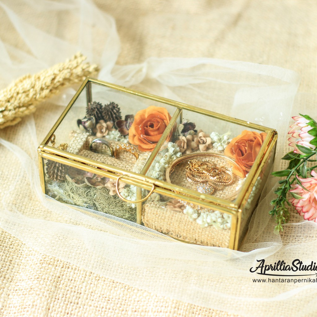 Kotak Perhiasan | Ringbox Tera Double Box Rustic