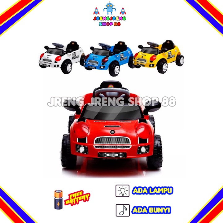 Ride On Mobil Plastik Dorong Anak Mini Cooper SMC 628 Ada Bunyi dan Lampu Dorongan