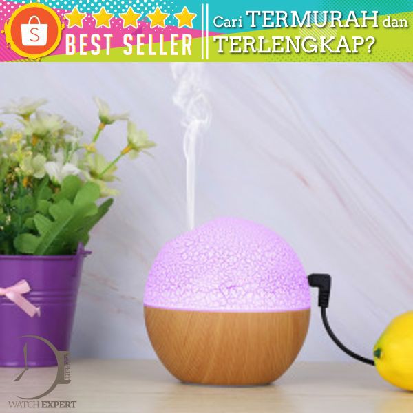 Taffware Ultrasonic Humidifier Aroma Essential Oil Diffuser RGB Light 130ml - J-008 - Wooden