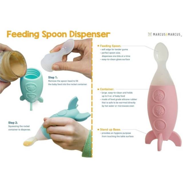 MARCUS AND MARCUS FEEDING SPOON DISPENSER - BOTOL SENDOK MPASI - SQUEEZE FEEDER