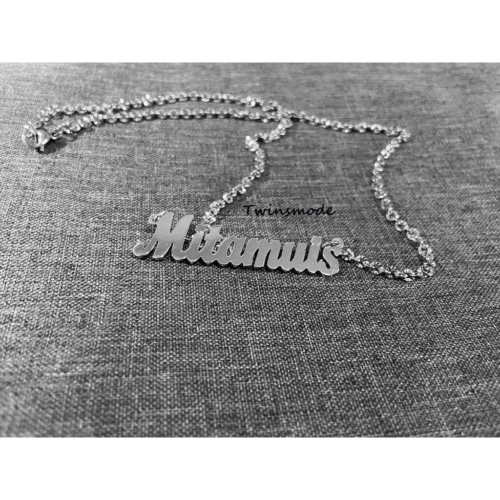 Kalung nama titanium anti karat lapis emas aksesoris fashion wanita cewek necklace lapis emas asli