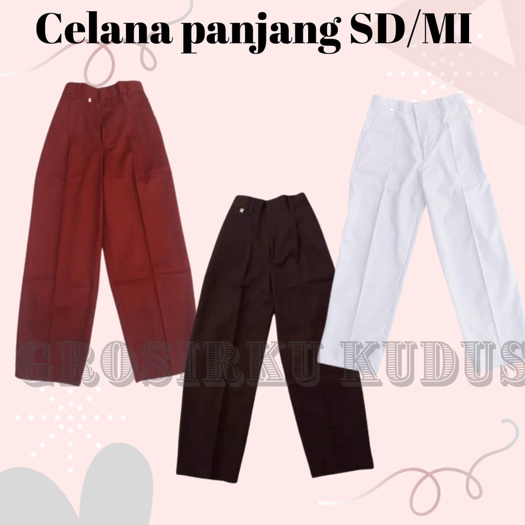 

Celana sd/mi panjang merah coklat celana merah sd/mi panjang celana pramuka sd panjang celana siaga celana panjang sd putih celana panjang putih celana mi coklat celana mi putih celana panjang mi
