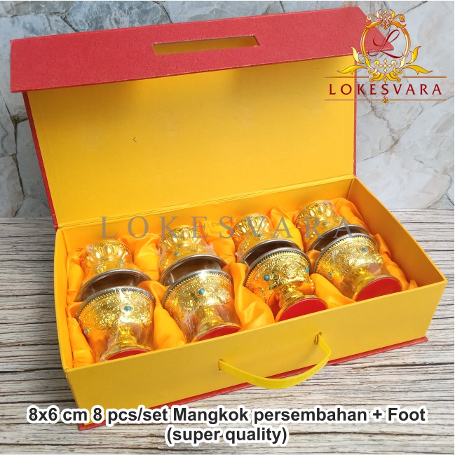 Mangkok Persembahan Altar Puja + Foot (Super Quality) 8pcs/set 8x6cm