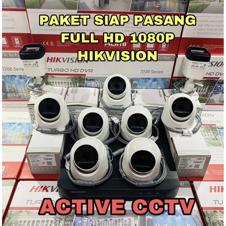 PAKET KAMERA CCTV HIKVISION 9 CAMERA 2mp 16 CH CHANNEL 1080p FULL HD 16CH