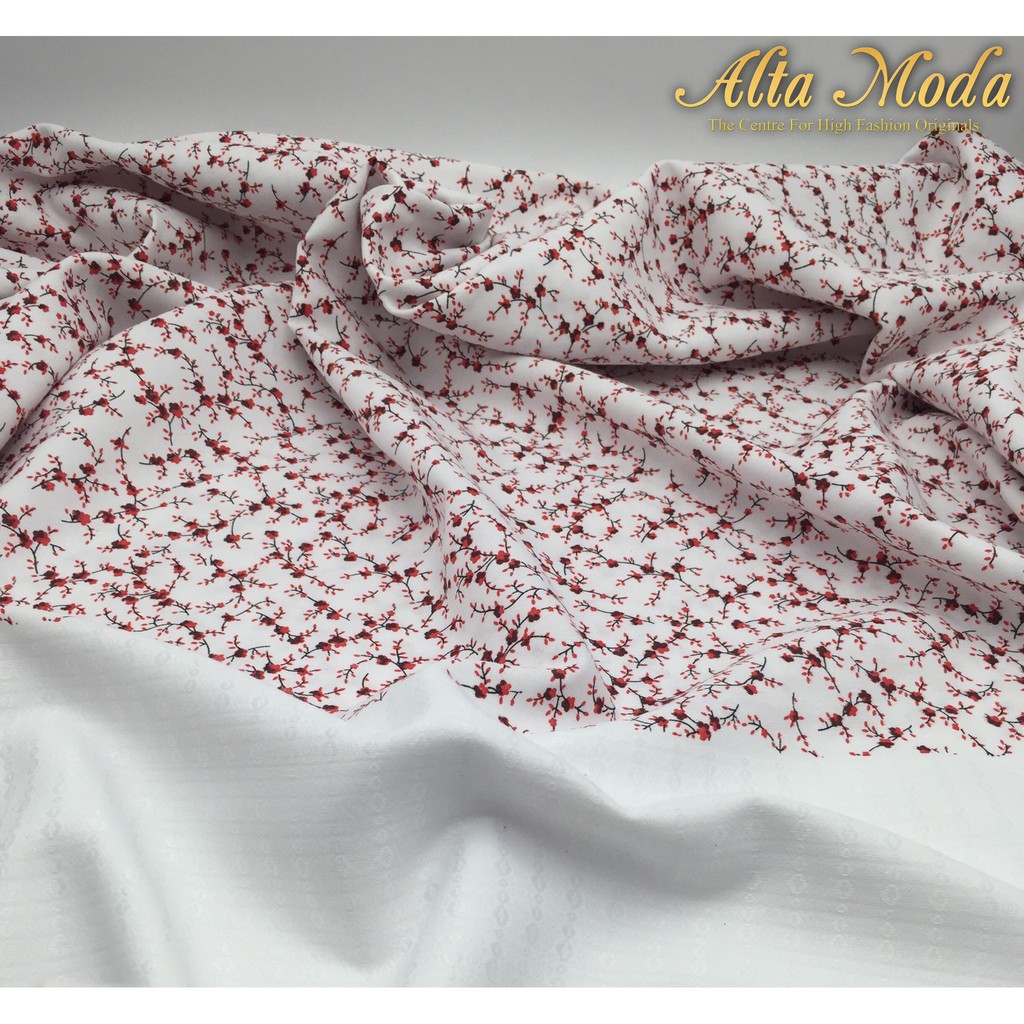 

Alta Moda Katun Motif Fancy Shirting Cherry Flower Red Kain Premium (1M)