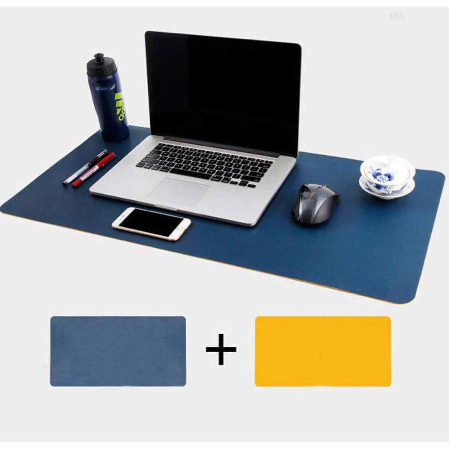 Mouse Pad PU Leather XL Double Side navy orange