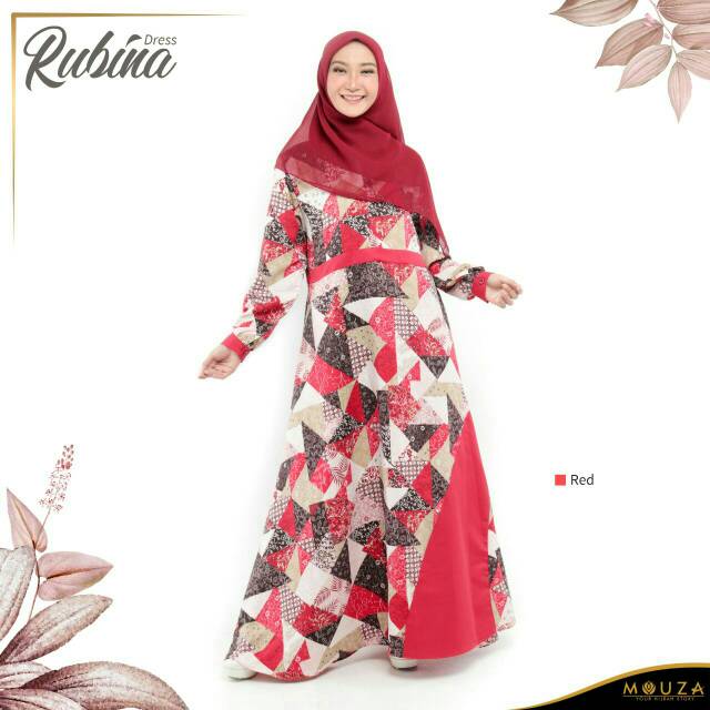 Rubina Gamis Syari Motif Printing ORIGINAL by mouza