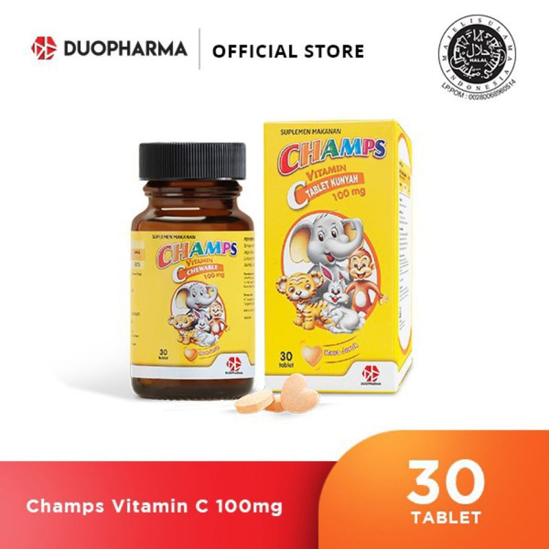 Champs Vitamin C Anak Isi 30 Tablet Rasa Jeruk